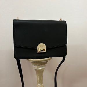 Black Kate Spade Crossbody Bag With Gold Accents